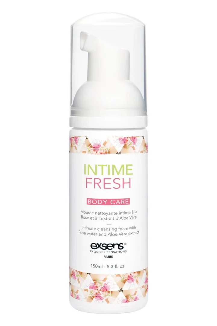 Bio intimní mycí pěna EXSENS Intime Fresh, růže a aloe vera, 150 ml