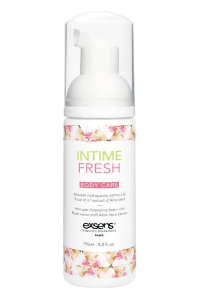 Bio intimní mycí pěna EXSENS Intime Fresh, růže a aloe vera, 150 ml