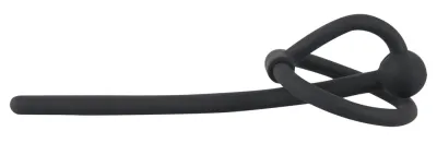Silikonový dilatátor do močové trubice Penisplug s kroužkem na žalud, černý, 12 cm - obrázek 4