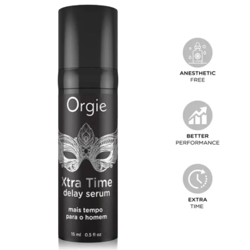 Sérum na oddálení ejakulace Orgie Xtra Time, silikonové, bez anestetik, 15 ml