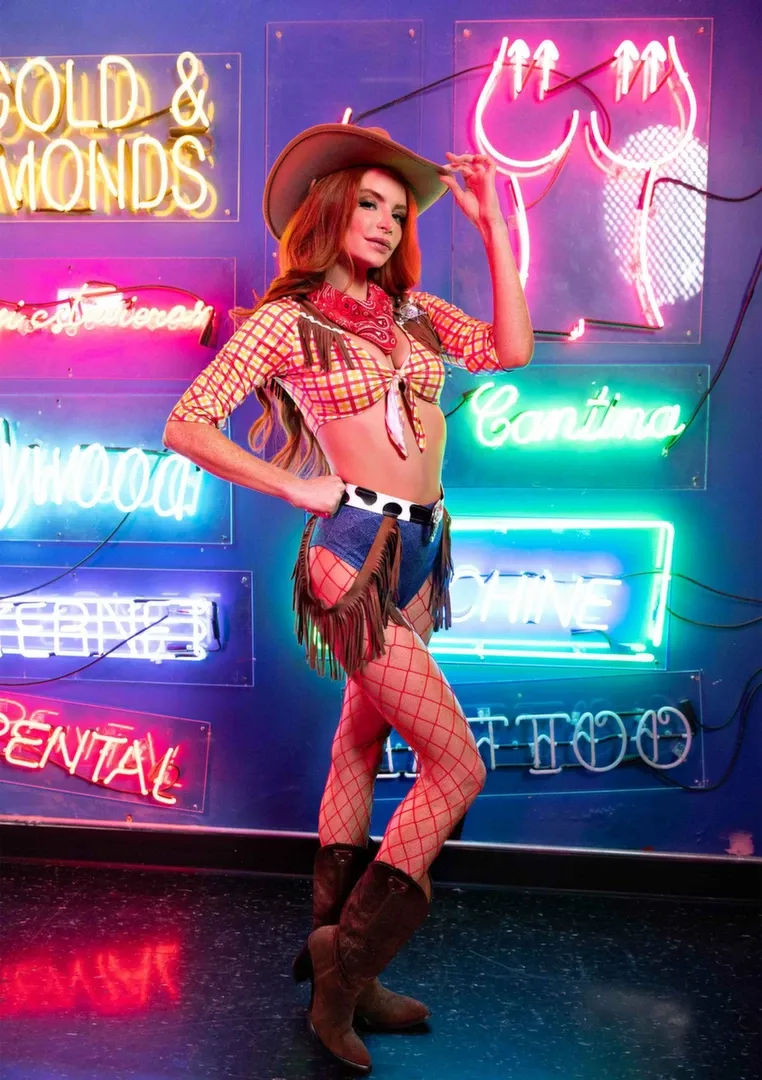 Kostým kovbojky Leg Avenue Playful Cowboy, 5dílná sada s třásněmi, S - obrázek 2