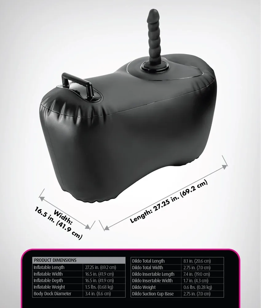 Nafukovací sedák s dildem Fetish Fantasy Series Body Dock, 69,2 cm, černý - obrázek 8