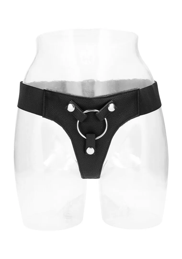 Elastický postroj na strap-on RealRock Elastic Harness, univerzální, černý - obrázek 9