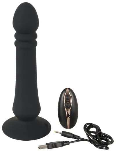 Anální přirážecí vibrátor Black Velvets Anal Thruster s přísavkou a ovladačem, 20 cm - obrázek 8
