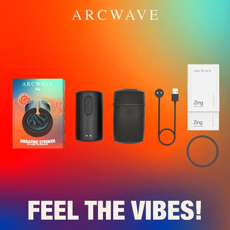 Vibrační masturbátor Arcwave Zing se dvěma motorky, černý - obrázek 8
