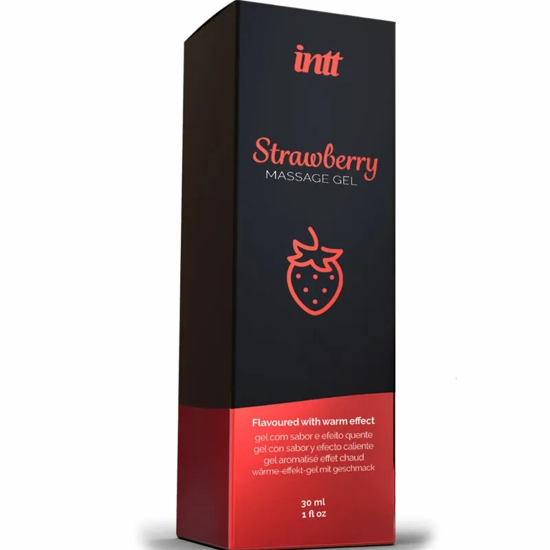 Hřejivý masážní gel INTT s příchutí jahody, 30 ml - obrázek 3
