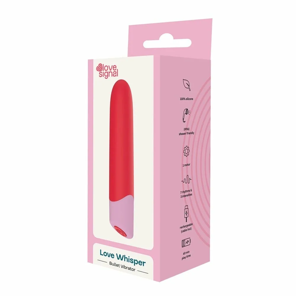 Nabíjecí minivibrátor LOVE SIGNAL Love Whisper, tichý, růžový