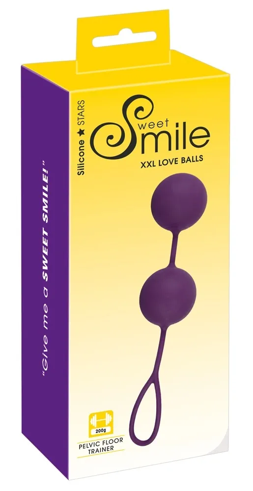 Venušiny kuličky Sweet Smile XXL Duo Balls se zátěží, silikon, fialové, 21,5 cm