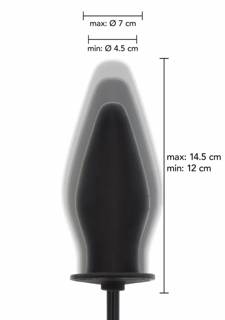 Nafukovací anální kolík Hidden Desire Extreme Inflatable Plug Advanced, silikon, černý - obrázek 2