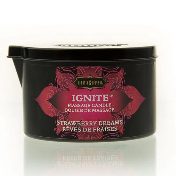 Masážní svíčka Kama Sutra Ignite Strawberry Dreams, jahody se smetanou, 170 g - obrázek 2
