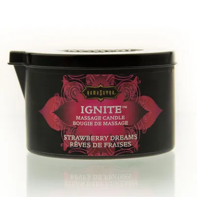 Masážní svíčka Kama Sutra Ignite Strawberry Dreams, jahody se smetanou, 170 g - obrázek 2