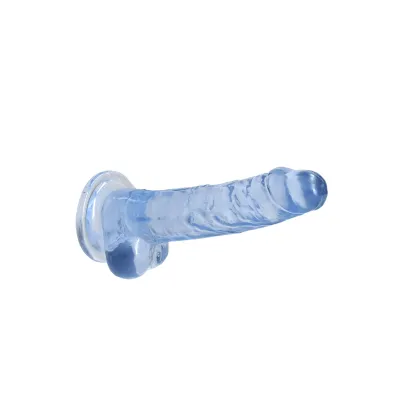 Realistické dildo RealRock Crystal Clear Model 7 s přísavkou, průhledné, 19 cm - obrázek 4