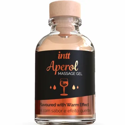 Hřejivý masážní gel INTT s příchutí Aperolu, 30 ml