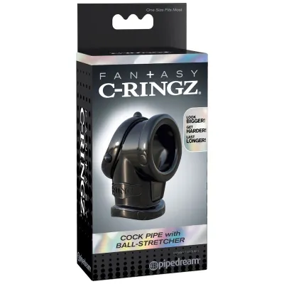 Dvojitý erekční kroužek s poutkem na varlata Fantasy C-Ringz, TPR, 8,3 cm - obrázek 3