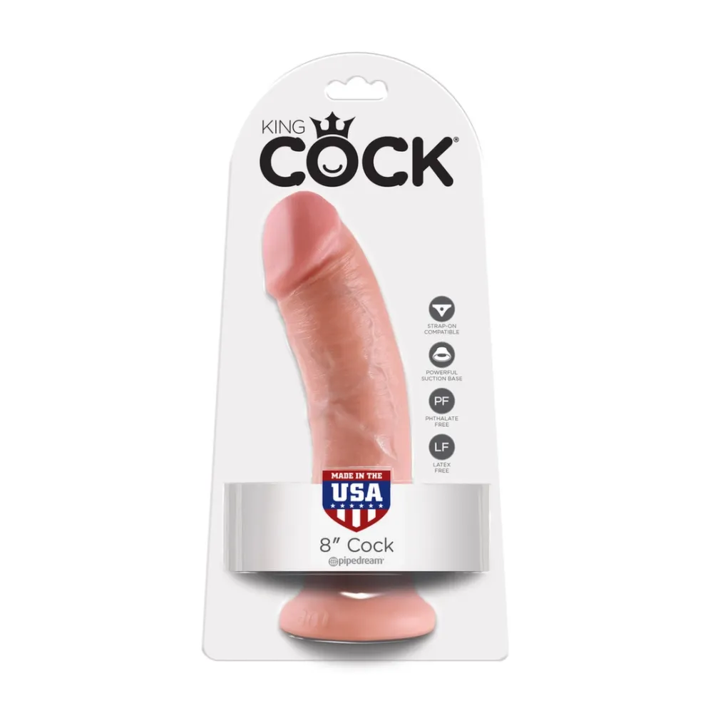 Realistické dildo King Cock s přísavkou, 20,3 cm, tělové - obrázek 4
