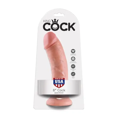 Realistické dildo King Cock s přísavkou, 20,3 cm, tělové - obrázek 4