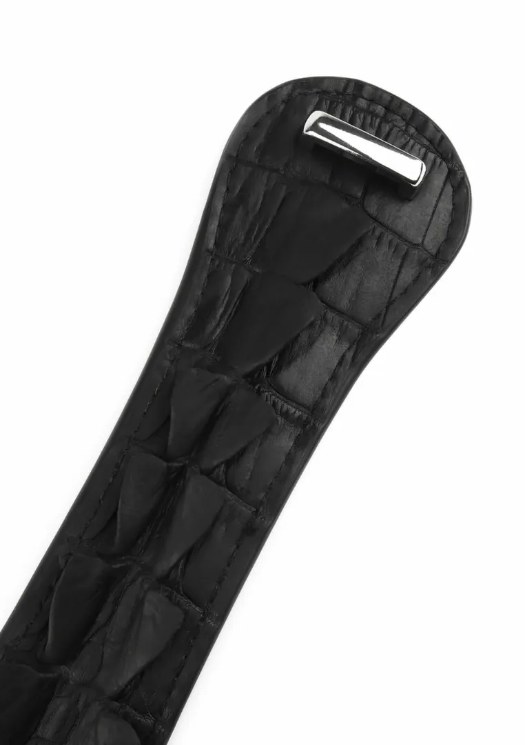 Plácačka AVANZA FEROS s krokodýlím vzorem, umělá kůže, černá, 32 cm - obrázek 5