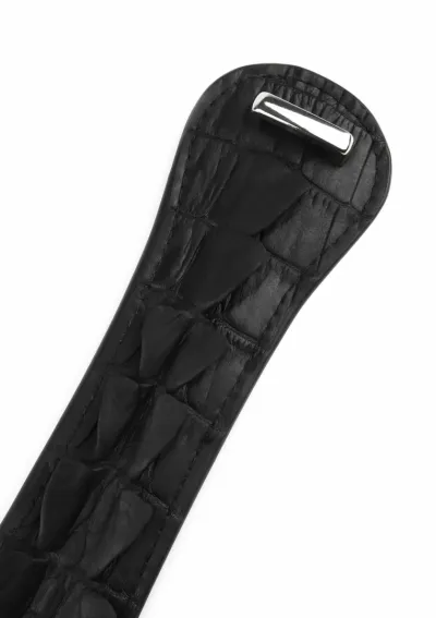Plácačka AVANZA FEROS s krokodýlím vzorem, umělá kůže, černá, 32 cm - obrázek 5