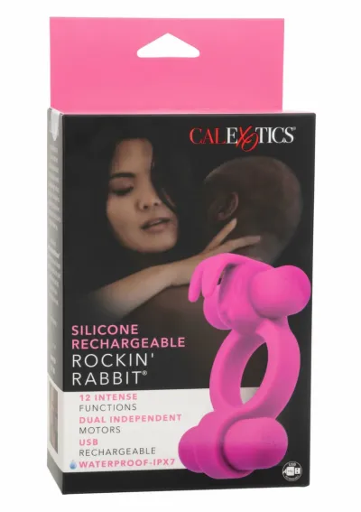 CalExotics Rockin Rabbit nabíjecí vibrační kroužek pro páry fialový - obrázek 3