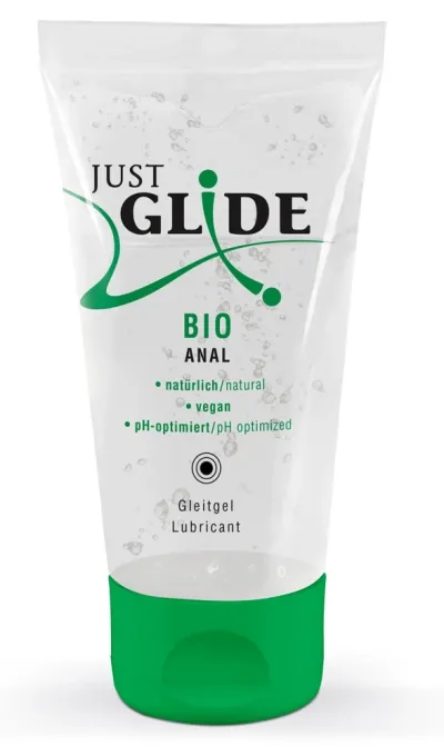 Anální lubrikační gel Just Glide Bio Anal na vodní bázi, veganský, 50 ml