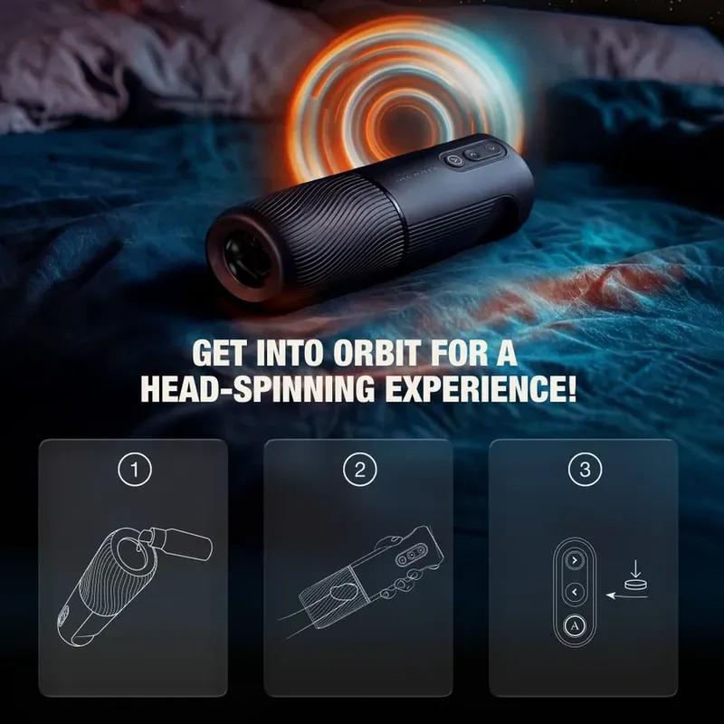 Rotační masturbátor Arcwave Orbit 360° s aplikací, černý - obrázek 8