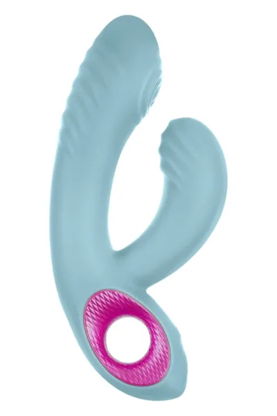 Rabbit vibrátor s ťukáním FemmeFunn Cora, světle modrý, 20 režimů - obrázek 3