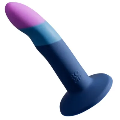 Strap-on ROMP Piccolo s postrojem a silikonovým dildem 14 cm, trojbarevný - obrázek 2