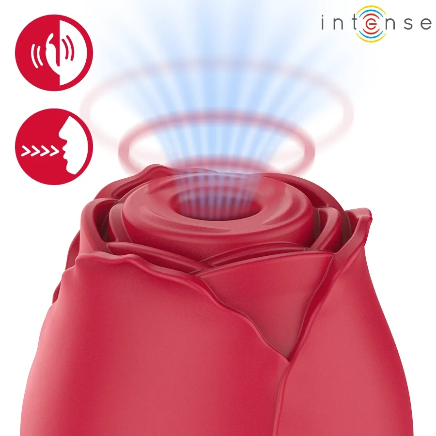 Tlakový stimulátor klitorisu ve tvaru růže INTENSE Camellia, vínový - obrázek 2