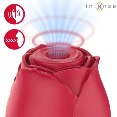Tlakový stimulátor klitorisu ve tvaru růže INTENSE Camellia, vínový - obrázek 2