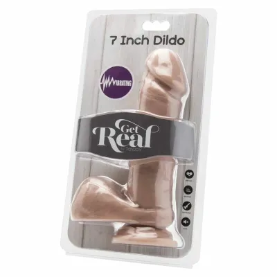 Realistický vibrátor Get Real s varlaty a kabelovým ovladačem, tělový, 18 cm - obrázek 2
