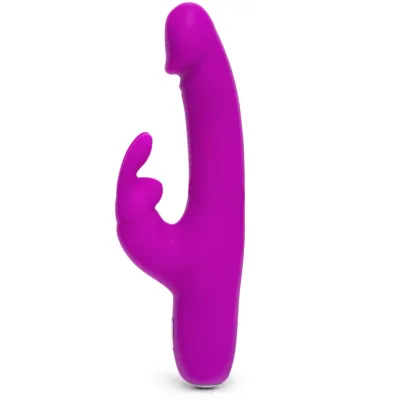 Rabbit vibrátor Happy Rabbit Realistic Slimline, nabíjecí, fialový - obrázek 2