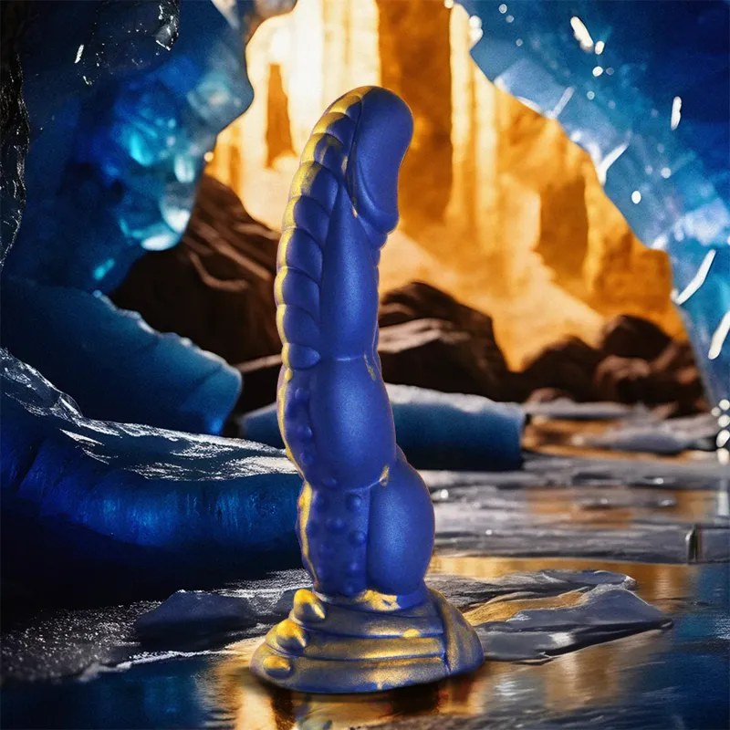 Silikonové dildo EPIC Poseidon Sea Embrace, 22 cm, modré - obrázek 3