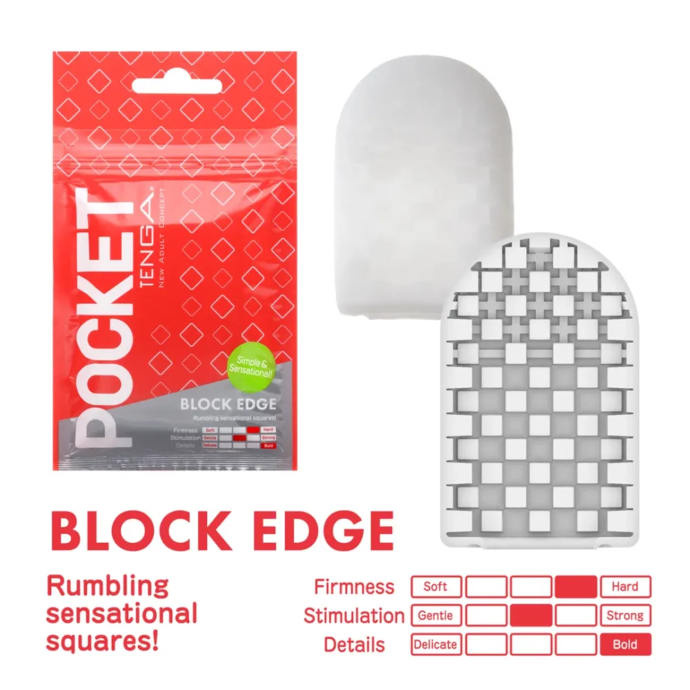 Masturbátor Tenga Pocket Block Edge, kapesní, jednorázový - obrázek 4