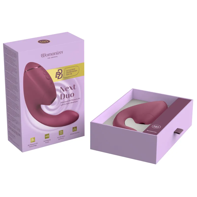 Rabbit vibrátor s tlakovým stimulátorem klitorisu Womanizer Duo Next, tmavě růžový - obrázek 20