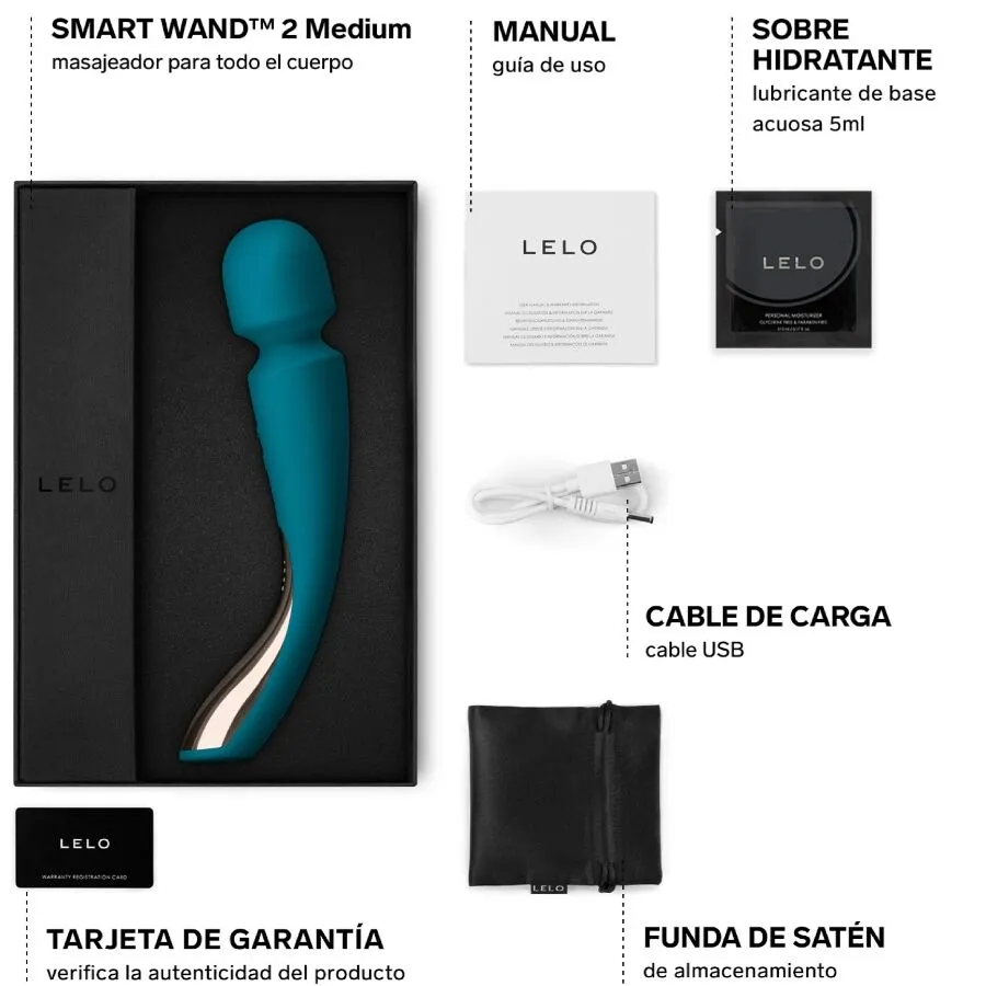 Masážní hlavice LELO Smart Wand 2 Medium, nabíjecí, modrá - obrázek 4