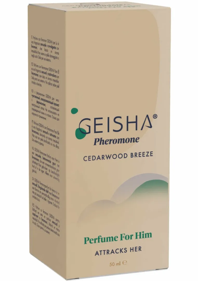 Parfém s feromony pro muže GEISHA Cedarwood Breeze, 50 ml - obrázek 2