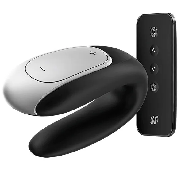 Vibrátor pro páry Satisfyer Double Fun s aplikací a dálkovým ovladačem, černý - obrázek 2
