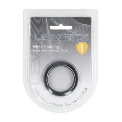 Silikonový erekční kroužek LEVELZ Wide O, M 35 mm, černý - obrázek 2