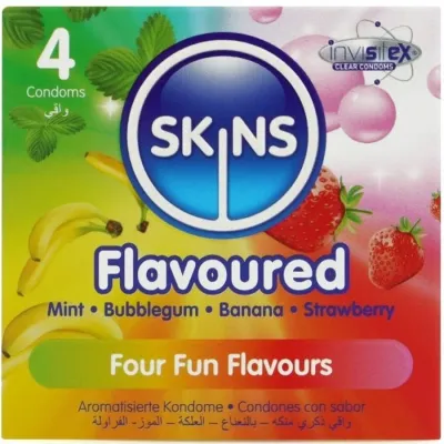 Kondomy Skins Multi Flavors, mix 4 příchutí, 4 ks