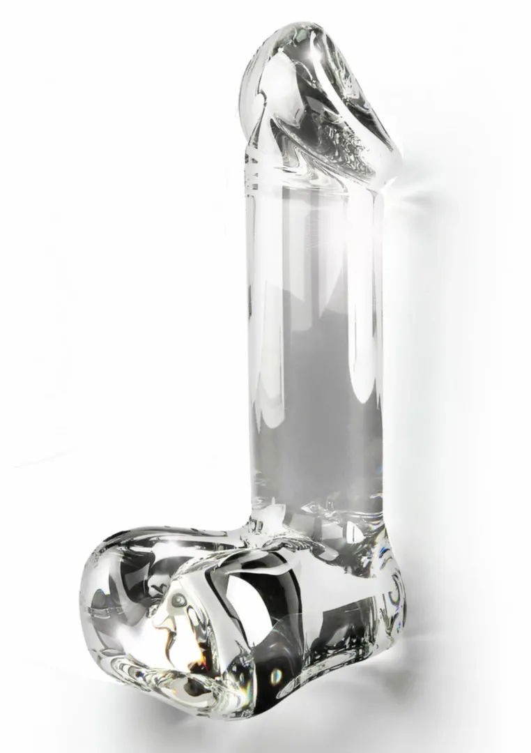 Skleněné dildo TOYJOY Glass Worxx Crystal Cock, borosilikátové sklo, průhledné