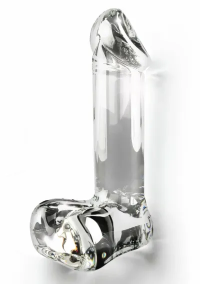 Skleněné dildo TOYJOY Glass Worxx Crystal Cock, borosilikátové sklo, průhledné
