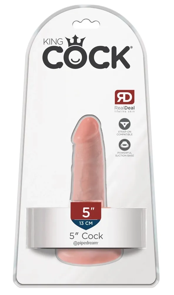 Realistické dildo King Cock s varlaty a přísavkou, 14 cm, tělové