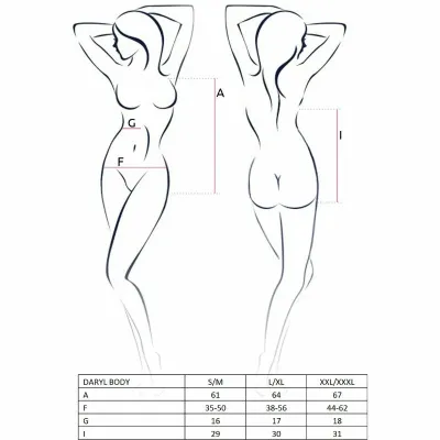 Erotické body Passion Daryl, černé, S/M - obrázek 2