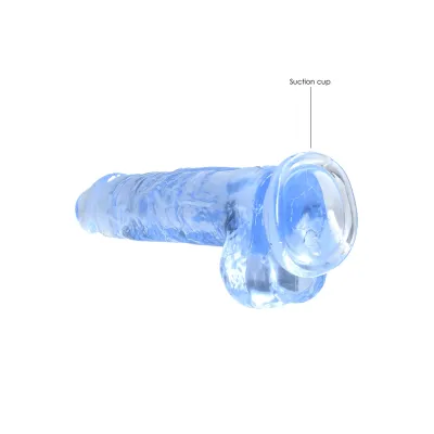Realistické dildo s přísavkou RealRock Crystal Clear, průhledné, 21 cm - obrázek 5