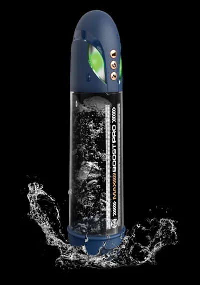 Automatická vakuová pumpa na penis Pump Worx Max Boost Pro Flow, modrá, 30,5 cm - obrázek 6