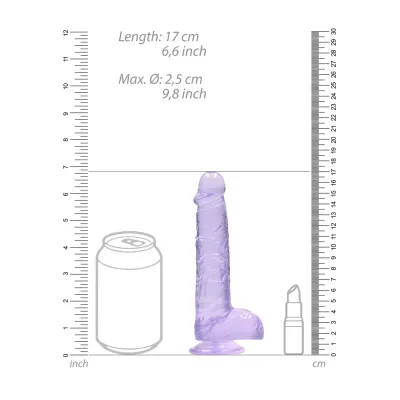 Realistické dildo RealRock Crystal Clear se silnou přísavkou, průhledné, 17 cm - obrázek 6