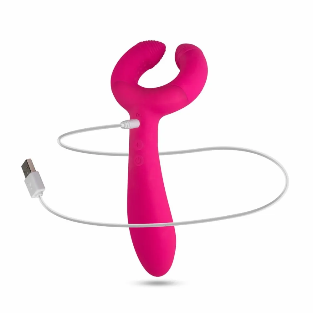 Oboustranný vibrátor pro páry EasyToys s kroužkem, voděodolný, nabíjecí, černý - obrázek 8