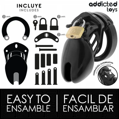 Klec cudnosti Addicted Toys Locked Obsidian Hold, velikost S, černá - obrázek 4