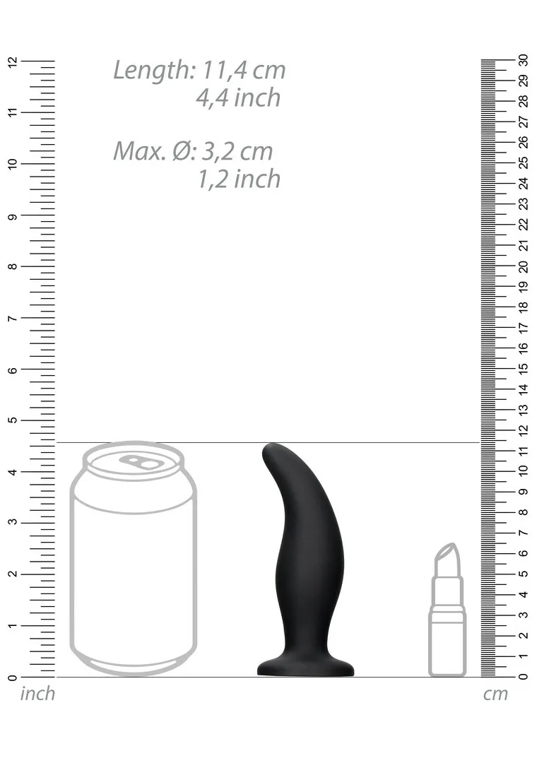 Silikonový anální kolík Shots Curve s přísavkou, černý - obrázek 7