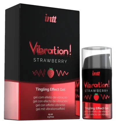 Vibrační stimulační gel INTT Vibration, jahoda, 15 ml - obrázek 3